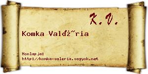 Komka Valéria névjegykártya